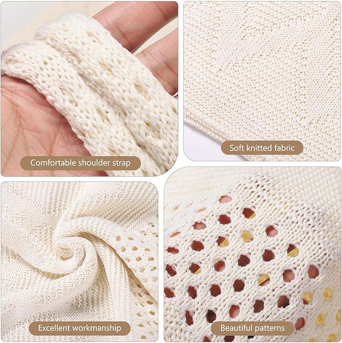 WantGor Crochet Bags, Beach Mesh Tote Bag Womens Shoulder Shopping Handbag Casual Travel Totes Bag Foldable Hobo Bags