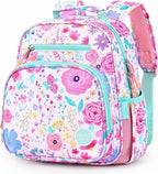 mibasies Toddler Backpack for Girls 2-4: Preschool Kindergarten Backpack - Cute Kids Backpacks for Girls - Flower Pink Turquoise