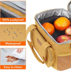 Lifewit Medium Lunch Bag, Insulated Lunch Box, Soft Cooler Cooling Tote for Adult Men Women, Brown 12-Can (9L)