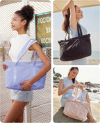 BAGSMART Tote Bag for Women, Tote Bag with Zipper Work Tote with Compartments Nurse Shoulder Hanbag for Travel, Gym