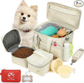 Pet Travel Bag, Large Beige Dog Carrier with Multiple Compartments and Adjustable Straps, Dog Suitcase for Weekend Camping, Pet Diaper Bag for Travelling(Beige)