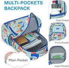 mommore Kids Backpack for Boys Girls 4-8 Kindergarten Elementary School Backpack with Lunch Box - 15” H Fit Folder