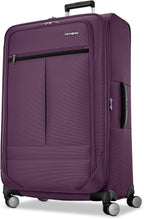 Samsonite 3-PC Soft-Sided 21/25/29” (Carry-On, Medium, Large Checked), Lightweight Expandable Element Luggage Set: 2 Front & Side Pocket, Four Spinner Wheels, Adjustable Handle, Durable- Purple
