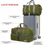 Lucky Travel Duffel Bags 65L, Gym Bag, Travel Bag & Large Duffle Bag for Men, Foldable Overnight Weekender Bags for Women & Men with Adjustable Shoulder Strap, Loden Green