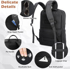 hk Slim Laptop Backpack for Men Women, Lightweight Business Backpacks 17.3 Inch Water-resistant Computer Bag for College Work Daily