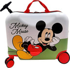 Fast Forward 2-in-1 Kids 18” Suitcase & Ride-On Luggage -Lightweight Tow-Along Toddler Luggage With Wheels (Mickey New)