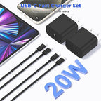 iPhone 17 16 15 Charger Fast Charging,2Pack 20W Apple iPad USB C Wall Chrager Block with 6FT USB C to C Cable for iPhone 17/Pro/Pro Max/17 Air/ 16/16 Pro/16 Pro Max/15/Plus/Pro/Pro Max (Black)