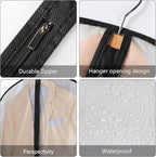 Garment Bags Clear Suit Bag for Closet Storage Hanging Clothes Dress Cover Bags (40" 12pcs-Black Edges)