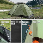 Backpacking Tent for Camping 1-5 Person Hiking Ultralight Tent for Waterproof Windproof Outdoor Two Doors Tents Easy Quick Setup Lightweight Instant Tents