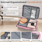 4 Piece Luggage Set, Hardside Expandable Lightweight Suitcase with 360° Mute Spinner Wheels Luggage Sets, TSA Lock, 14/20/24/28 Inch Travel Luggage for Men, Women and Girls (Pink 2)