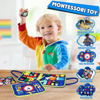Guolely Busy Board Montessori Toy for 3-6 Year Old Toddlers - Educational Activity Developing Sensory Board for Fine Basic Dress Motor Skills - Travel Toys for Plane Car, Gift for Boys Girls