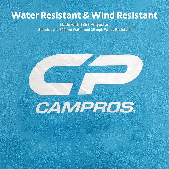 CAMPROS CP Camping Tent 2/4/6 Person, Waterproof Windproof Double Layer Dome Tent, Easy Setup with Large Mesh Windows & Wide Door for Outdoor Camping Backyard