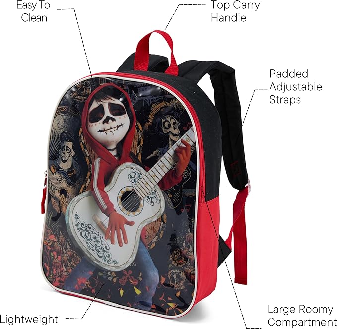 Disney CoCo Backpack for Kids - Cute & Durable Kids Backpack for Girls with Padded Straps & Zip Compartment - Ideal Toddler Bookbag for School & Travel - 15”