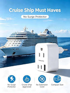 HANYCONY Italy Travel Adapter, Grounded Type L Plug Adapter with 2 AC Outlets 3 USB Ports (2 USB C), US to Italy Power Adapter for Rome, Chile, Uruguay, Ethiopia - Cruise Ship Approved
