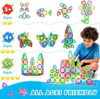 Mini Magnetic Tiles Travel Set with Case 30pcs, Mini Travel Magnet Tiles, Portable Travel Size Magnetic Tiles for Kids Ages 3-5 4-8 Boys Girls, STEM Magnet Toys for Outdoor, Kids Gift