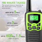 Walkie Talkies,MOICO Long Range Walkie Talkies for Adults Two-Way Radios with 22 Channels FRS VOX Scan LCD Display with LED Flashlight for Field, Survival Biking Hiking Camping 2 Pack (Green)