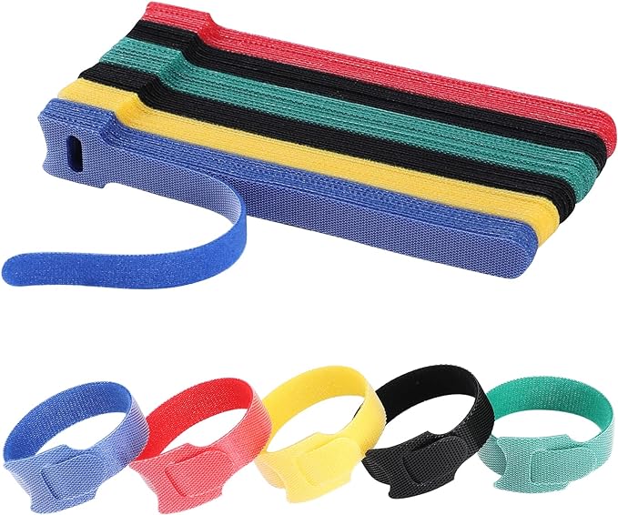 MVYC 120PCS 6 Inch Cable Ties Reusable Multi-Purpose Wire Ties Cord Organizer Adjustable Cable Management 5 Colors