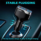 SUNDA 60W USB C Fast Car Charger | 4-Ports Car Charger Adapter | Dual Type C PD30W/PPS30W Compatible with iPhone17/16 Pro/Max/iPhone15/Galaxy/SamsungS25 | Dual USB-A 18W QC3.0 for Android(Black)