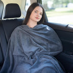 BlueHills Premium Soft Travel Blanket Pillow Airplane Flight Blanket Throw Bag Pillowcase Compact Large 2 in 1 Combo Warm Traveling Plane Essentials Portable Gifts Lightweight Grey Gray T007