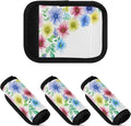 4 Pack Flowers Luggage Handle Wrap, Detachable Luggage Tag, Neoprene Suitcase Wrap with Comfort Grip & Bright Identifier for Suitcase, Travel Bag, Sports Bag