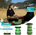 Spisces Upgraded Collapsible Stool with Cushion, 1000 lbs Capacity & 19.7-in High, Wider & Taller Heavy Duty Portable Telescoping Foldable Seat for Adults Camping, Travel, Music Festivals, Outdoors