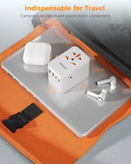TESSAN Universal Travel Adapter Worldwide, GaN 65W International Plug Adaptor with 3 USB C 2 USB A Ports, World Power Outlet for European USA UK Australia Ireland(Type C/G/A/I)