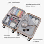 Traveler's Choice Pagosa Hardshell Expandable Luggage with Spinner Wheels, Latte Beige, 2-Piece Set (22/26)