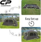 CAMPROS CP Upgraded 6/8 Person Camping Tents, Waterproof Windproof Family Tent with Larger Mesh Windows & Door, Double Layer, Easy Set Up, All-Season Dome Tent with Top Rainfly & Carry Bag