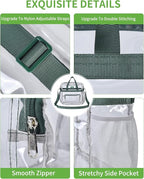 MAY TREE Clear Bag for Stadium Events 12×6×12 Clear Tote Lunch Bag with Reinforced Straps for Work, Sporting Events and Gym, Green