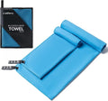 Aegero Camping Towel,2 Pack Microfiber Travel Sports Towel,Quick Dry-Super Absorbent-Ultra Compact-Ultra Soft-Lightweight.Suitable for Gym,Yoga,Trip,Beach,Shower,Backpacking,Pool(Blue)
