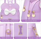 KKXIU Girls Initial Bowknot Cute Mini Backpack for Toddler, Travel Small Girl Backpacks, Personalized Birthday Gifts for Little Girls and Kids(I, Purple)