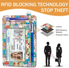 Yonlevres Cat Credit Card Holder Slim Wallet, RFID Wallet Women Front Pocket Small Card Holder, Travel Cute Funny Thin ID Window PU Leather RFID Blocking Case Organizer Gift Girls Ladies