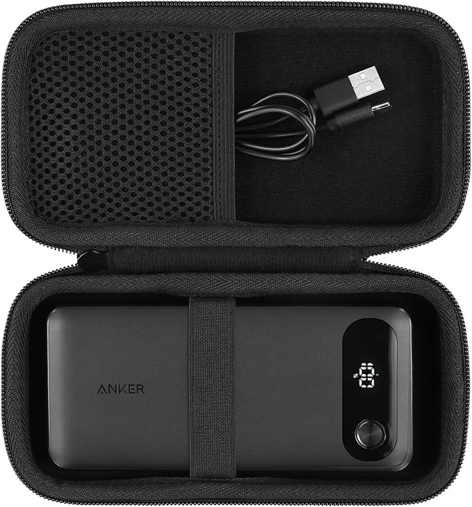 khanka Travel Case for Anker Power Bank, 20,000mAh Portable Charger,Case Only (Black)