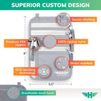 HERO Neck Wallet - RFID Blocking Passport Holder, Easy to Conceal Travel Pouch (Ash Grey)