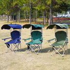 VTOY Portable Camping Chair with Canopy - Folding Chair with Canopy, Durable 600D Oxford Canopy Chair for Camping, Beach, Picnics, Fishing & Sports