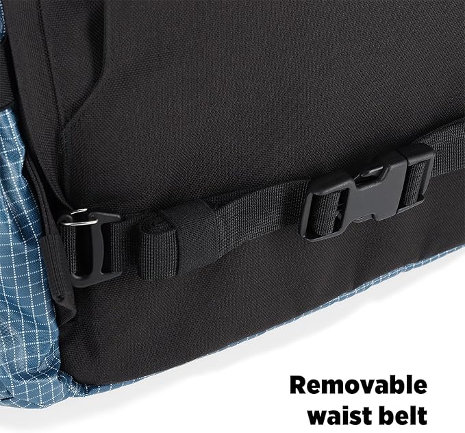 Topo Designs Global Travel Bag 30-40 Liter - Carry-on Compliant Versatile Pack, 3 Carry Options, External Laptop Sleeve (Eco-Friendly, 30L, Apex Pond Blue)