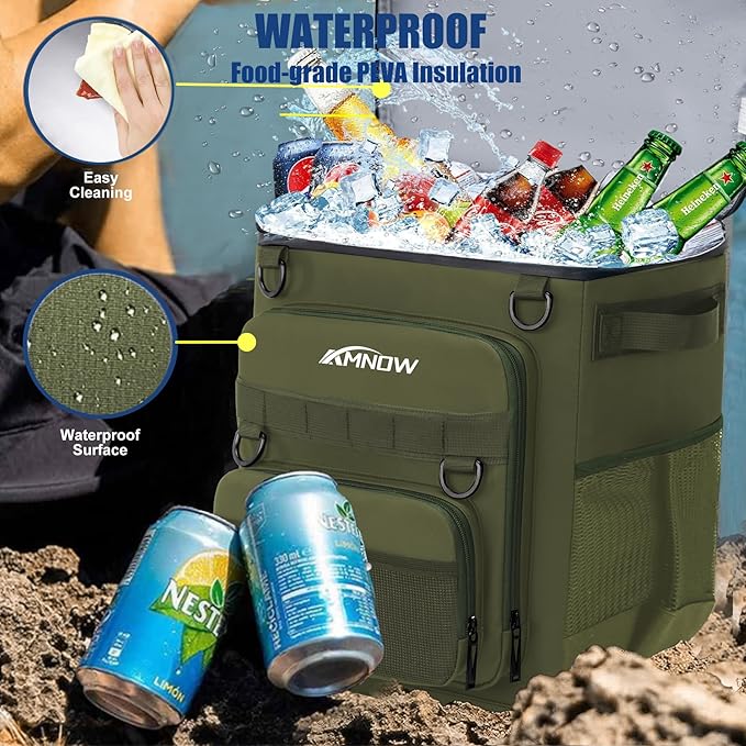 Backpack Cooler Insulated Leak Proof, Lightweight Soft Sided Cooler Backpack for Men Women, Waterproof Beach Cooler Bag Lunch Backpack for Camping Hiking Picnic Fishing Travel Outdoor