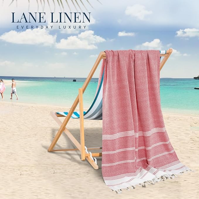 LANE LINEN Beach Towels 12 Pack, Bulk Beach Towels Oversized, Pool Towels for Adults, Pre-Washed, Sand Free Beach Towel, Fast Drying Beach Towel, 39"x71" - Beach Party