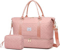 Duffle Bag for Travel, Weekender Bag with Shoe Compartment, Carry On Overnight Bag for Women with Toiletry Bag, Gym Bag with Wet Pocket, Hospital Bags for Labor and Delivery Beige
