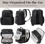 Baggallini Tribeca Expandable Laptop Backpack - 15"x11" Lightweight RFID Computer Bag for Work & Travel with Luggage Sleeve