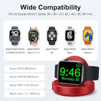 2026 Upgraded for Apple Watch Charger Magnetic Fast Charging Dock,Portable Wireless Charging Stand Compatible with iWatch Series Ultra/SE/11/10/9/8/7/6/5/4/3/2 Support Nightstand Mode-Red