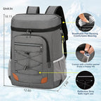 Backpack Cooler Insulated Leak Proof, Lightweight Soft Sided Cooler Backpack for Men Women, Waterproof Beach Cooler Bag Lunch Backpack for Camping Hiking Picnic Fishing Travel Outdoor