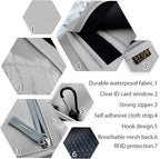 Travel Neck Wallet, RFID Blocking Passport Holder with Adjustable Neck Strap for Men and Women to Keep Cash, Credit Cards and Travel Documents Safe - Grey