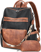 AGLOD Vegan Leather Laptop Backpack for Women 15.6 Inch Work Backpack Purse for Travel College