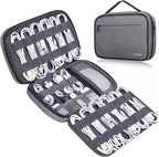 Lacdo Cord Organizer Travel, Cable Organizer Bag Case, Portable Electronics Organizer travel Case, 6 Layer Large Capacity Charging Cords Storage organizer for Cables, SD Card, Travel Essentials, Gray