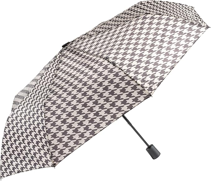 Karma, Travel Umbrella Compact Folding Umbrellas Lighweight Auto Open Close for Women Parasol, Houndstooth