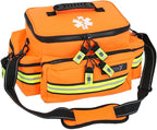 Lightning X Products Lightning X Mid-Sized First Responder EMT Bag | LXMB25 Fully Stocked Aid Kit w/ 200+ BLS Supplies - Orange