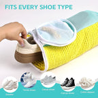 Shoe Washing Machine Bag Reusable Sneaker Washing Bag with Built-in Fluffy Brushes for 360° All-Around Cleaning. Laundry Shoe Bag is Designed for Washer and Dryer （Yellow 2pcs Pro）