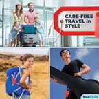 BlueCosto - Luggage Tags - Large, Red, 5 PK - PVC Suitcase Tags w/Privacy Cover & Stainless Steel Wire Loops - Personalized Baggage Identifiers for Travel - Backpack Name Labels