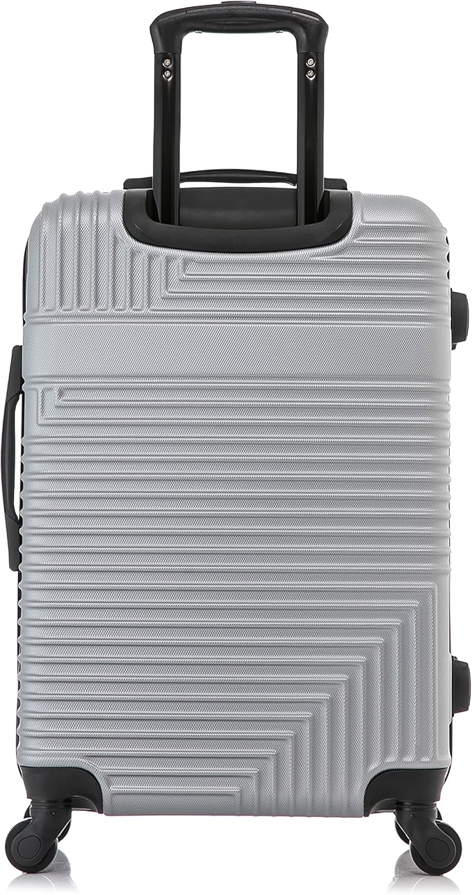 InUSA RESILIENCE Luggage with Spinner Wheels | Durable Lightweight Hardside Suitcase, Spacious Travel Bag with Handle and Trolley | 24-Inch Medium Checked Luggage | Silver
